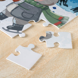 Quebra-cabeça Olá Inverno Puzzle com peças superdimensionadas