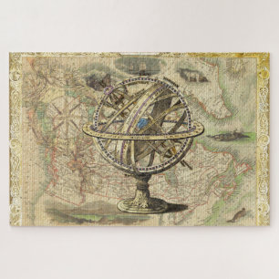 Quebra-cabeça Old British America Explore Polar Bear Compass Map