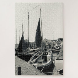 Quebra-cabeça Old picture Harbor boat 