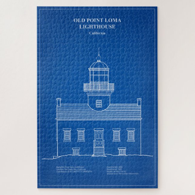 Quebra-cabeça Old Point Loma Lighthouse - Califórnia - AD (Vertical)