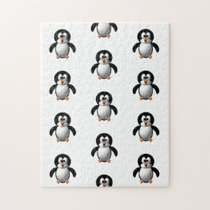Quebra-cabeça Olhar fofo em 3D do pinguim animado