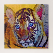 Olhos Azuis Bebê Filhote de Tigre