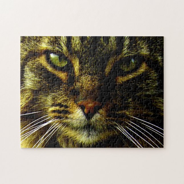 Quebra-cabeça Olhos de Gato Hipnotizando Foto Realista (Horizontal)