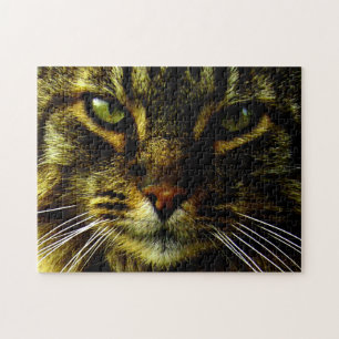 Quebra-cabeça Olhos de gato que Hypnotizing a foto realística