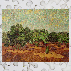 Quebra-cabeça Olive Grove, céu azul pálido de Vincent van Gogh