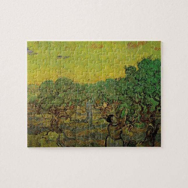 Quebra-cabeça Oliveira com Figuras Colhendo, Vincent van Gogh (Horizontal)
