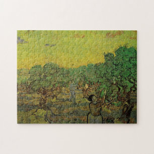 Quebra-cabeça Oliveiral de Van Gogh com Figuras Colhendo Arte An