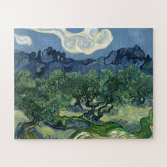 Quebra-cabeça Oliveiras por pintura de Van Gogh (Horizontal)