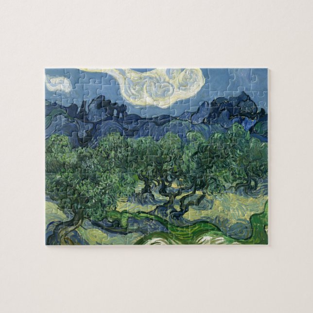 Quebra-cabeça Oliveiras por pintura de Van Gogh (Horizontal)