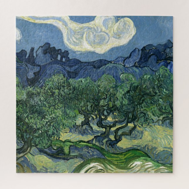 Quebra-cabeça Oliveiras por pintura de Van Gogh (Vertical)