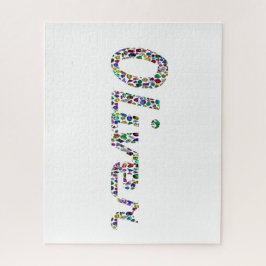 Quebra-cabeça Oliver Typografia com Design de Padrão Colorido