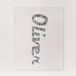 Quebra-cabeça Oliver Typografia com Design de Padrão Colorido