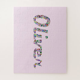 Quebra-cabeça Oliver Typografia com Design de Padrão Colorido