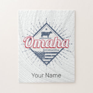 Quebra-cabeça Omaha City Nebraska Estados Unidos Vintage EUA