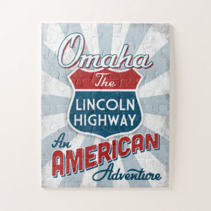 Quebra-cabeça Omaha Lincoln Highway Vintage America Nebraska