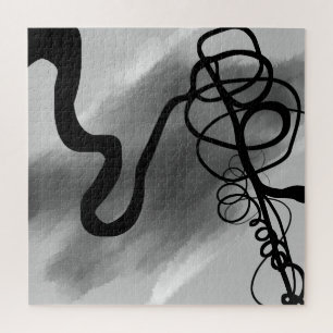 Quebra-cabeça On the Grid: Abstract Black and Gray