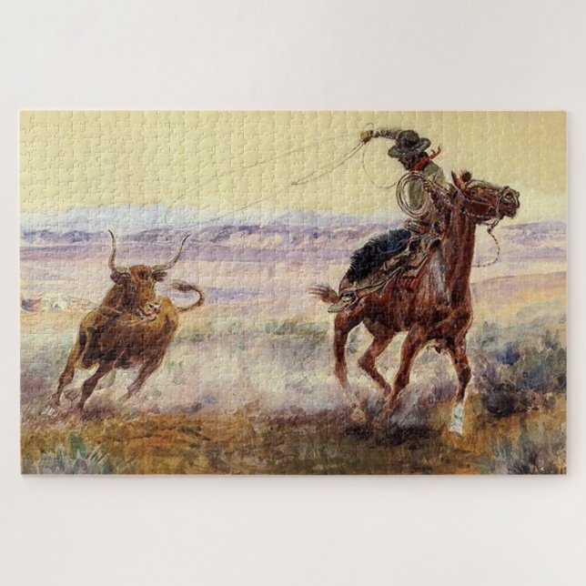 Quebra-cabeça "On the Pond" por Charles M Russell (Horizontal)