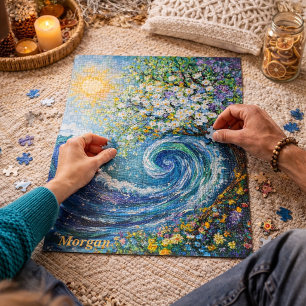 Quebra-cabeça Onda do Oceano Caprichosa Pintura Impressionista