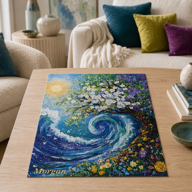 Quebra-cabeça Onda do Oceano Caprichosa | Pintura Impressionista (Criador carregado)