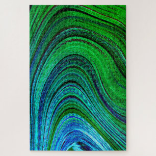 Quebra-cabeça Ondas de Arte Fractal Modernas Ondas Verdes Ondas