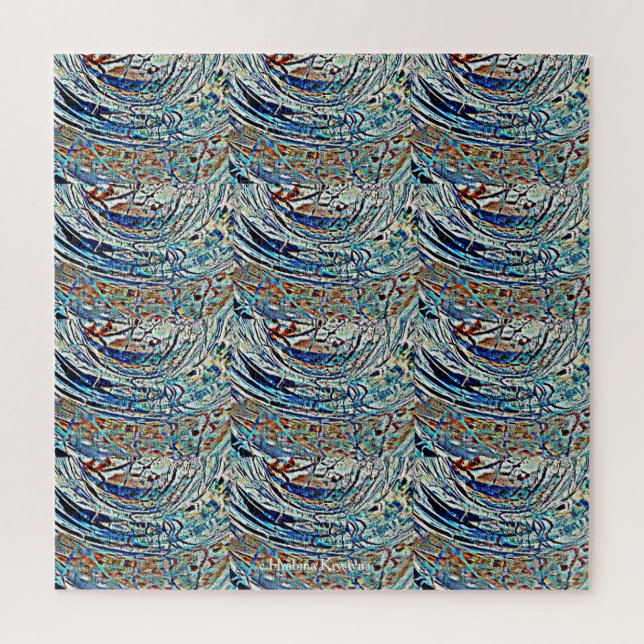 QUEBRA-CABEÇA ONDAS DE DESIGN DE VIDRO ARMAZENADO (Vertical)