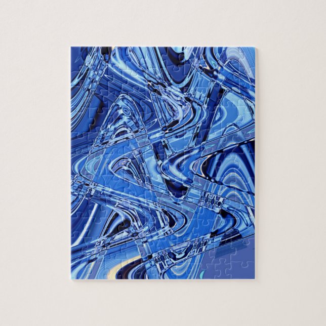 Quebra-cabeça ondas de estradas em azul (Vertical)