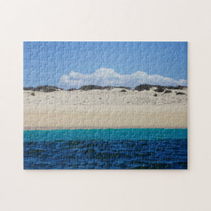 Quebra-cabeça Ondas de oceano no Sandy Beach sob o céu azul