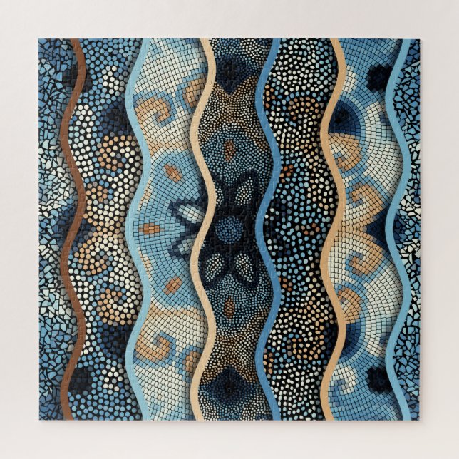 Quebra-cabeça Ondas de ornamentado: Textura de Azulejo Mosaico. (Vertical)