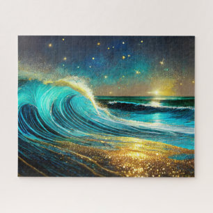 Quebra-cabeça Ondas Divergentes Brilhantes do Oceano