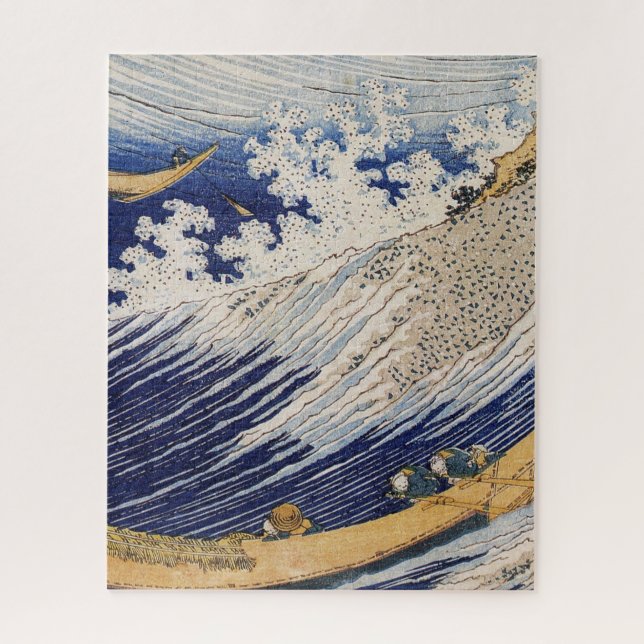 Quebra-cabeça Ondas do Oceano de Hokusai Barcos no Mar (Vertical)