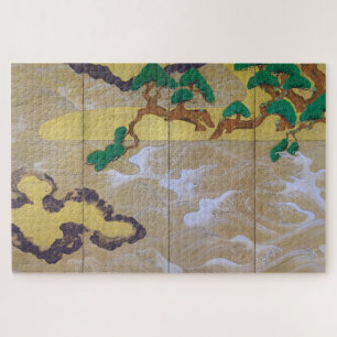 Quebra-cabeça Ondas em Matsushima (direita), Tawaraya Sotatsu