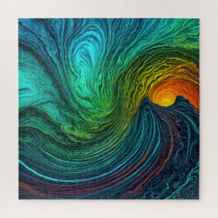 Quebra-cabeça Ondas Fractais de Abstrato de "Desaparecimento do