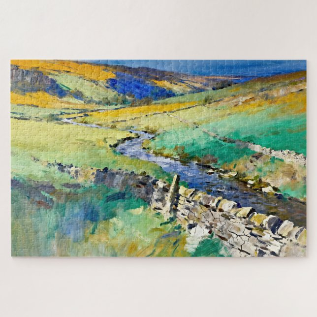 Quebra-cabeça "Onde a água canta" - Uma paisagem de Yorkshire (Horizontal)