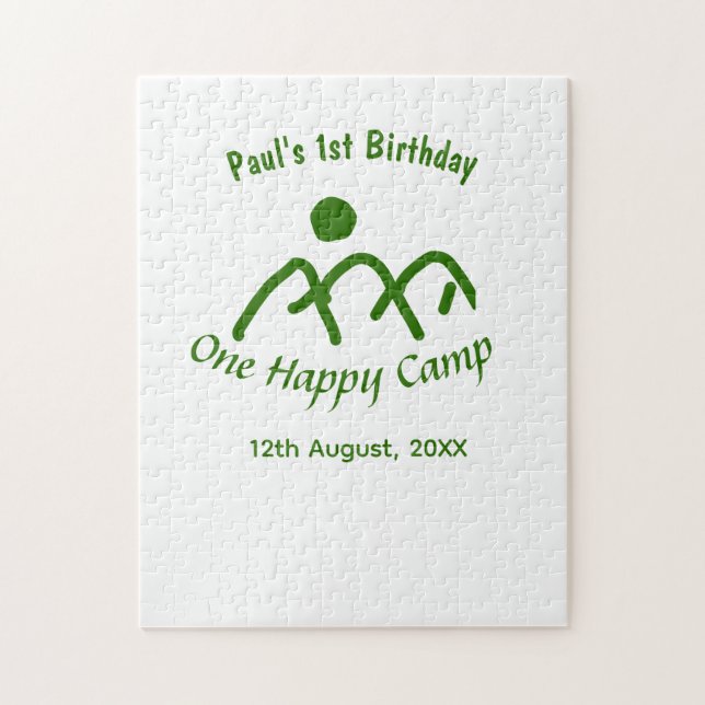 Quebra-cabeça One happy camp green mountain sun 1st birthday  (Vertical)