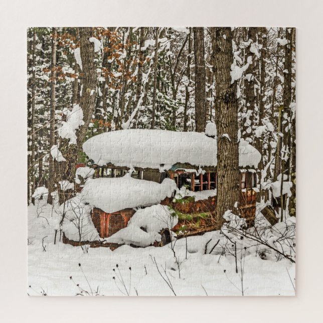 Quebra-cabeça Ônibus escolar estacionado - 676 peças (Vertical)