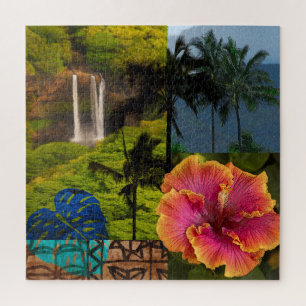 Quebra-cabeça Opaeka'a Falls, Colagem Havaiana de Kauai