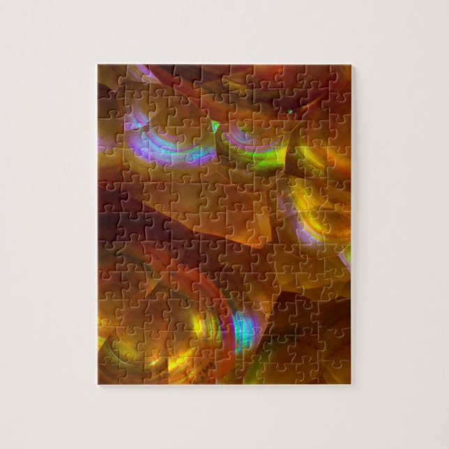 Quebra-cabeça Opala de fogo laranja iridescente (Vertical)