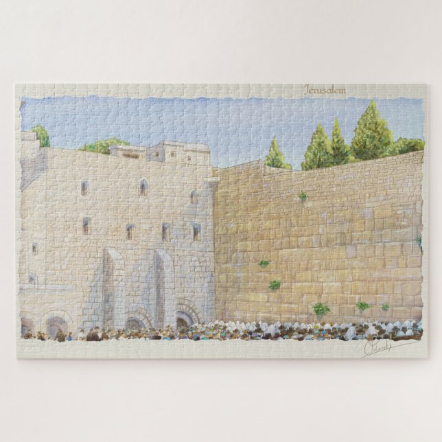 Quebra-cabeça Oração, Muro Ocidental KOTEL Jerusalém Cidade Velh (Horizontal)
