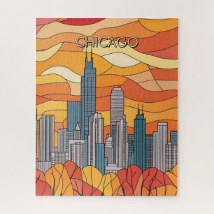 Quebra-cabeça Orange Autumn no Viagem de Chicago