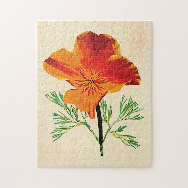 Quebra-cabeça Orange California Poppy (Vertical)