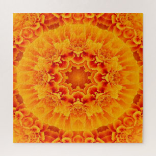 Quebra-cabeça Orange Marigold Mandala