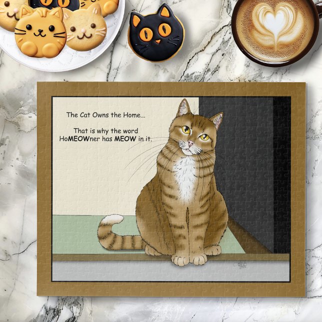 Quebra-cabeça Orange Tabby Homeowner Funny Cat (Criador carregado)