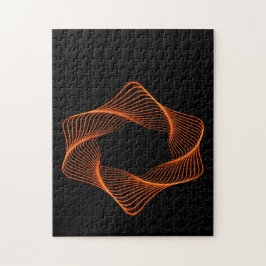 Quebra-cabeça Orange Wire Frame Torus Object