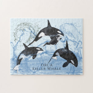 Quebra-cabeça Orcas Incríveis de Preto e Branco