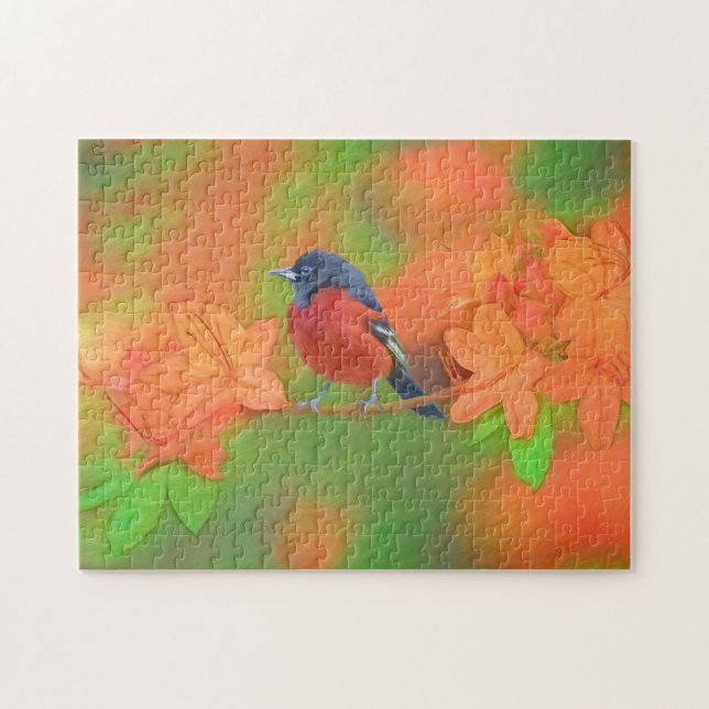 Quebra-cabeça Orchard Oriole Songbird Pintura Original (Horizontal)