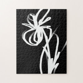 Quebra-cabeça Orchid Noir: Abstrato preto e branco