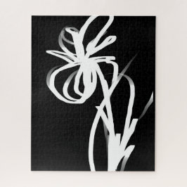 Quebra-cabeça Orchid Noir: Abstrato preto e branco