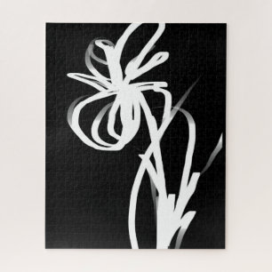 Quebra-cabeça Orchid Noir: Abstrato preto e branco