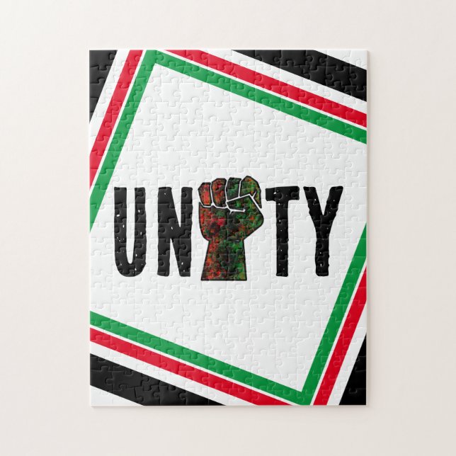 Quebra-cabeça orgulho negro punho vermelho verde bandeira pan-af (Vertical)