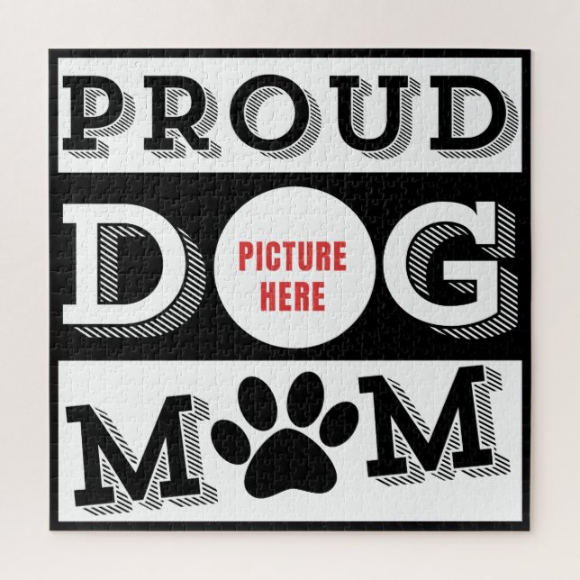 Quebra-cabeça Orgulhosa Mãe de Cachorro Pet Lover Personalizado (Vertical)